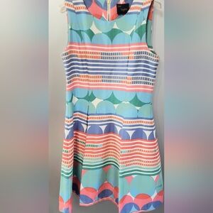 WOMANS JUST TAYLOR VINTAGE STYLE SLEEVELESS SUMMER DRESS. ZIPPER BACK. SIZE 6